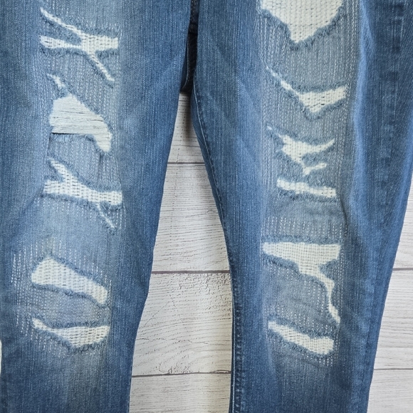 Torrid Blue Distressed Boyfriend Jeans - Picture 7 of 13